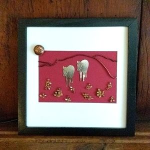Handmade framed jewelry art jewelry collage upcycled jewelry handcrafted art!